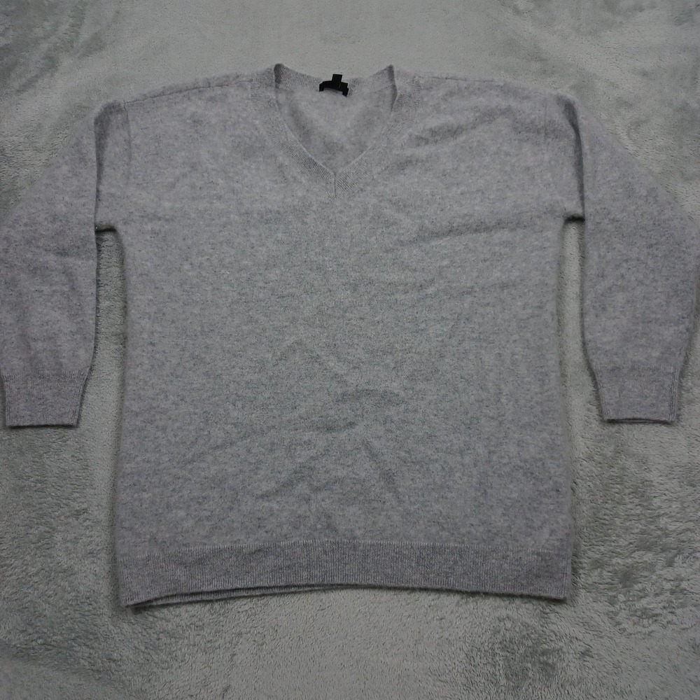 Talbots Sweater Womens 0X‎ Gray Cashmere V Neck Pullover Preppy